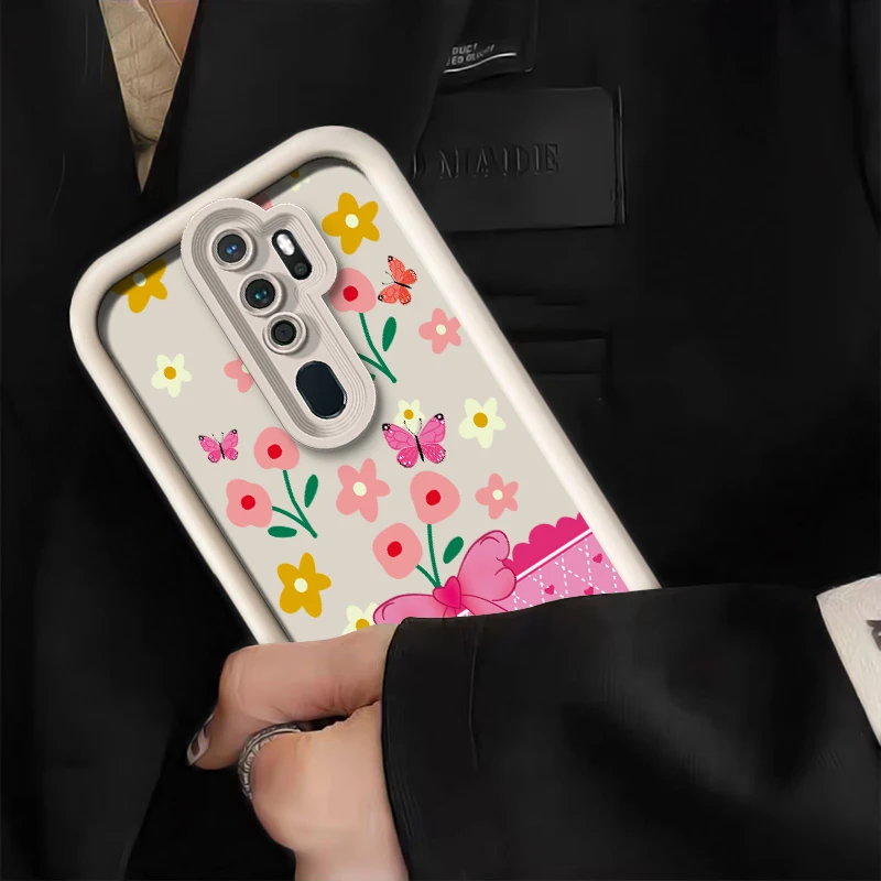 Фото Матовый мягкий чехол для телефона OPPO A92S A92 A76 A74 A73 A72 A60 A53 A52 A38 A33 A32 A58 A57 A55 A54S, противоударный силиконовый чехол с цветочным рисунком №3