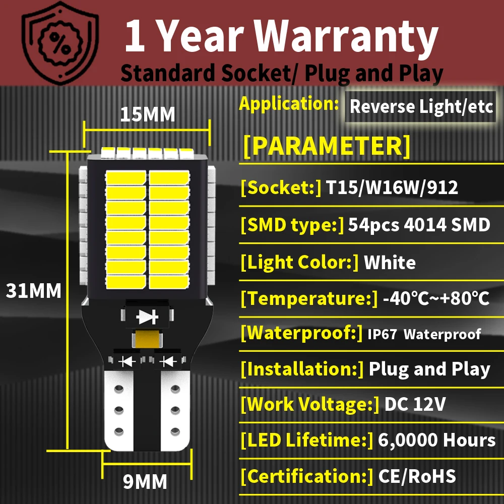 Светодиодная лампа задсветильник хода W16W T15 921 Canbus для Audi A3 8P A4 B8 B9 A6 C6 C7 S4 S6 SQ5 Q3 Q5 A1 TT