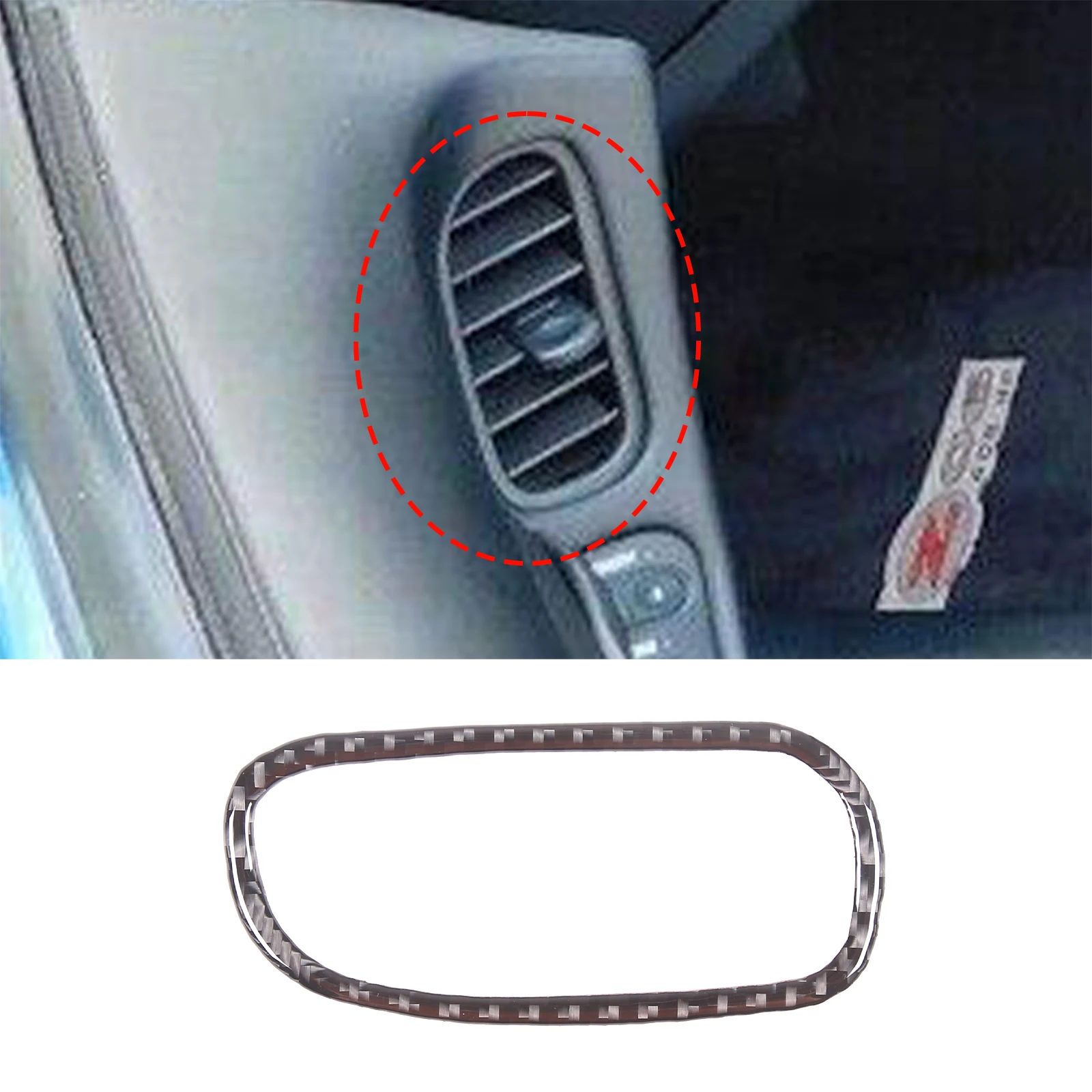 

For Chevrolet Corvette C5 1998-2004 Car Accessories Carbon Fiber Front Driver's Side Door Air Outlet Trim Frame Cover Stickers