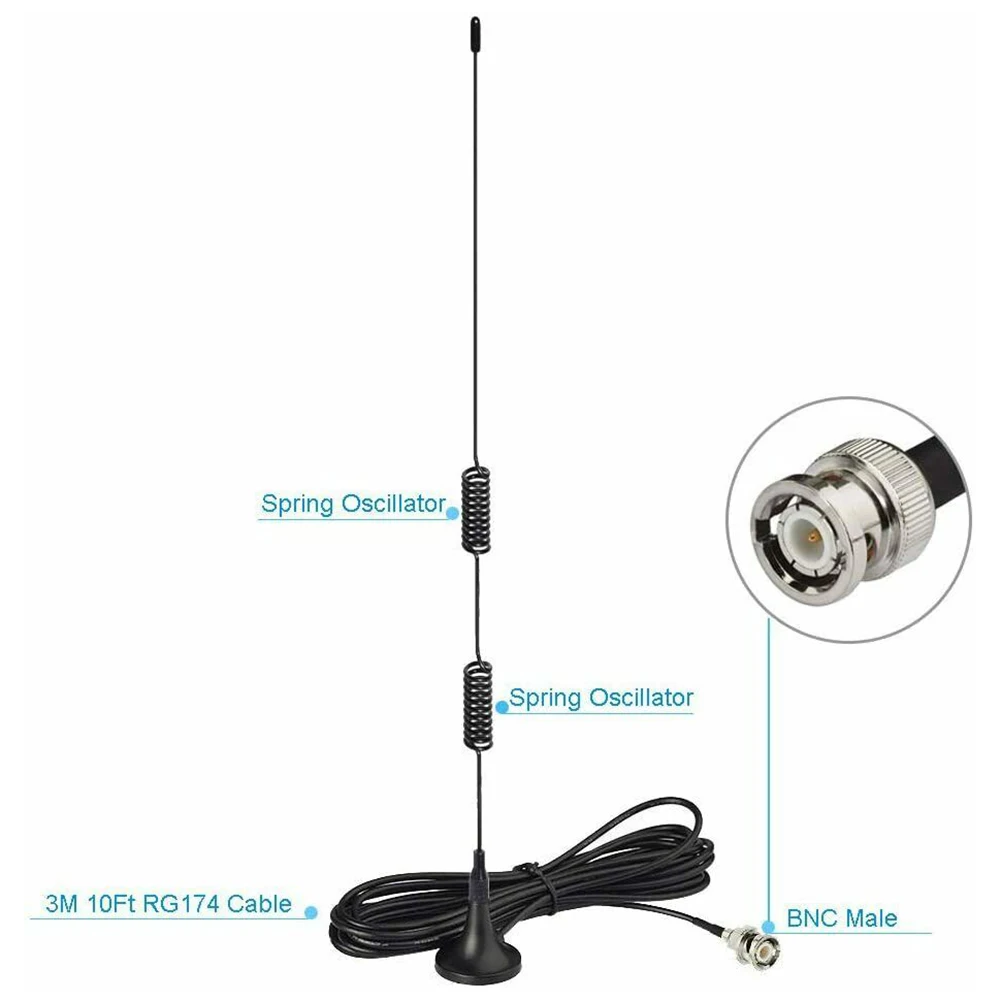 

VHF UHF Ham Radio Antenna Amateur Radio Mobile Radio Scanner Antenna BNC Male Connector For Whistler Radio Scanner