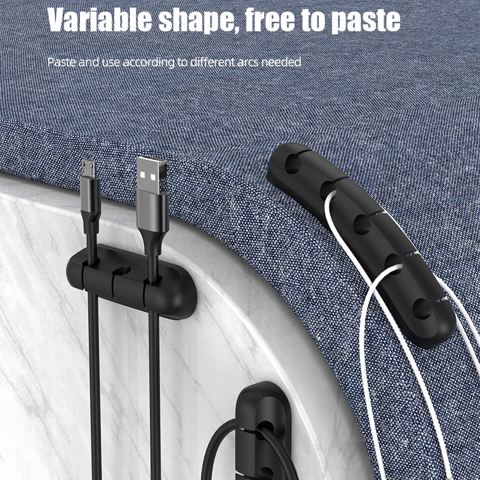 

New Cable Organizer Silicone USB Cable Winder Desktop Tidy Management Clips Cable Holder for Mouse Headphone Wire Organizer