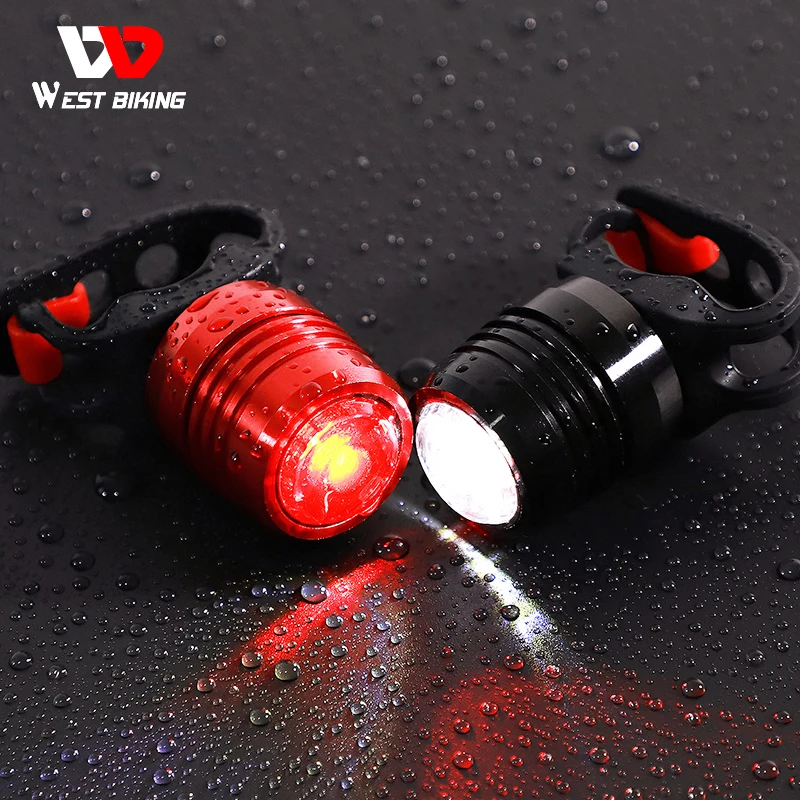 

WEST BIKING Bicycle Tail Light High Visibility Safety Warning USB Bike Light Rechargeable LED Bicycle Red White Flashing Lights