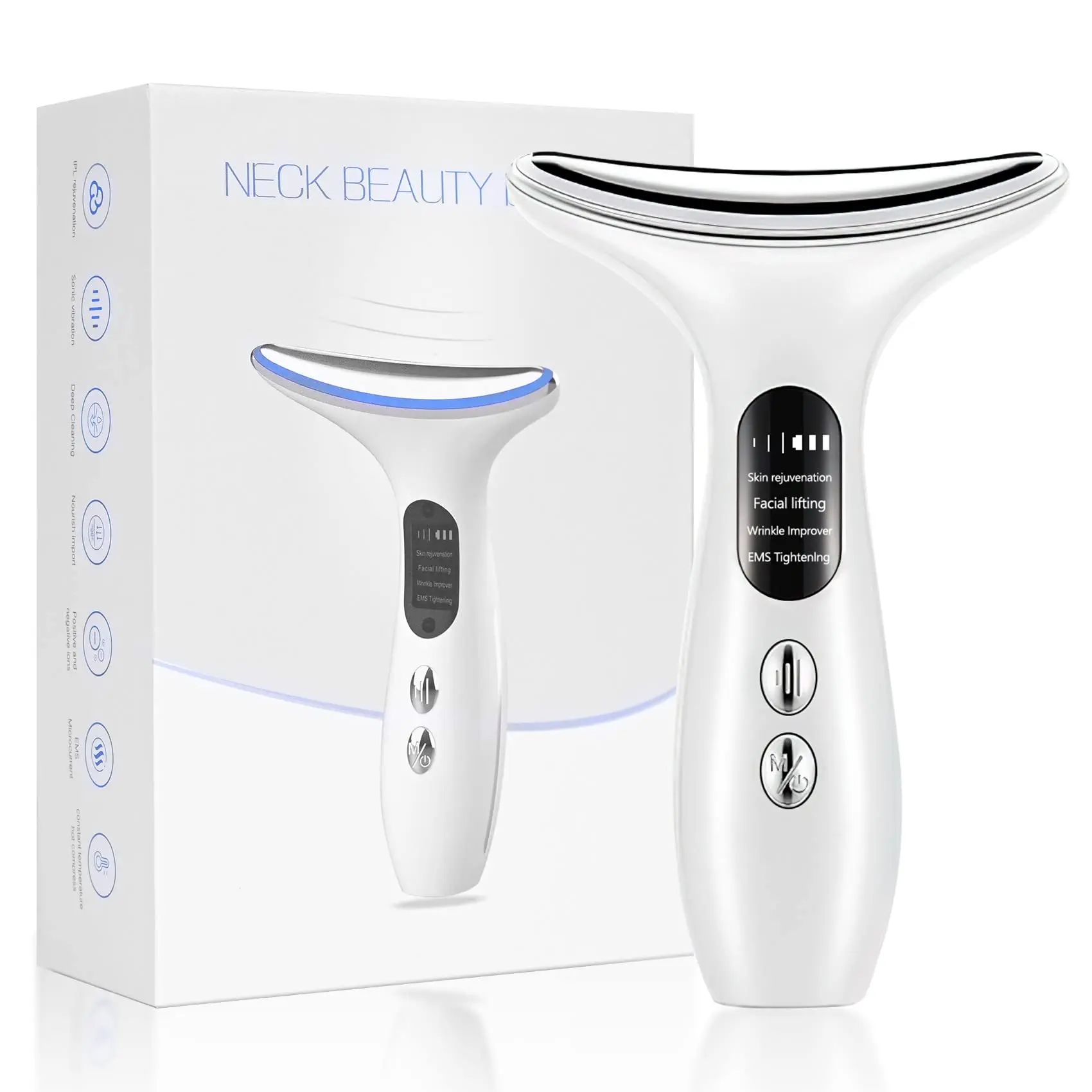 

EMS Micro-Current Neck Beauty Device Firming and Rejuvenating Skin Ion Importer Facial Lifting for Neck Lines and Wrinkles