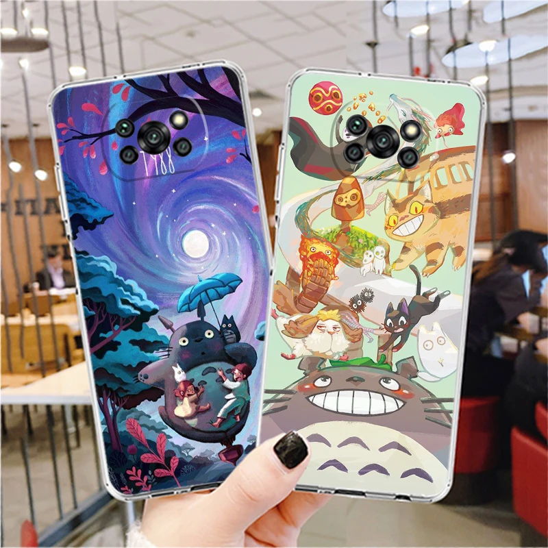 

Hayao Miyazaki Anime Totoro For Xiaomi Poco X4 X3 NFC F4 F3 GT M4 M3 X2 F2 F1 Pro C3 5G Redmi 10 Transparent Phone Case