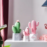 creative cactus figurine with lighting home decorations for house decoration room simulation interior room sculptures modern art