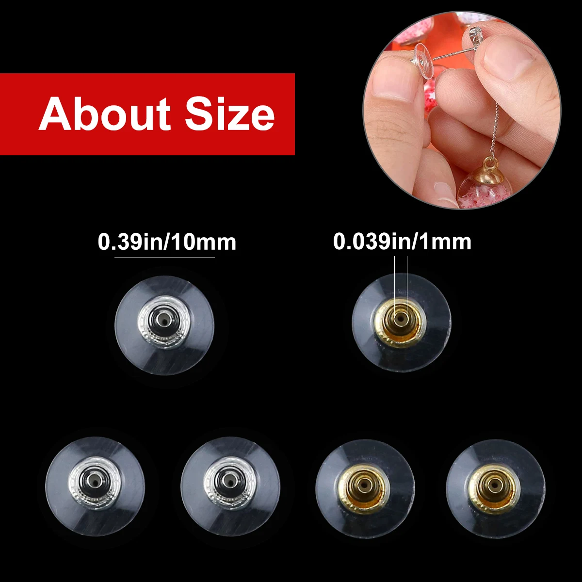 10 мм 100 шт. золотой серебристый серьги назад металлические пробки CCB свободные