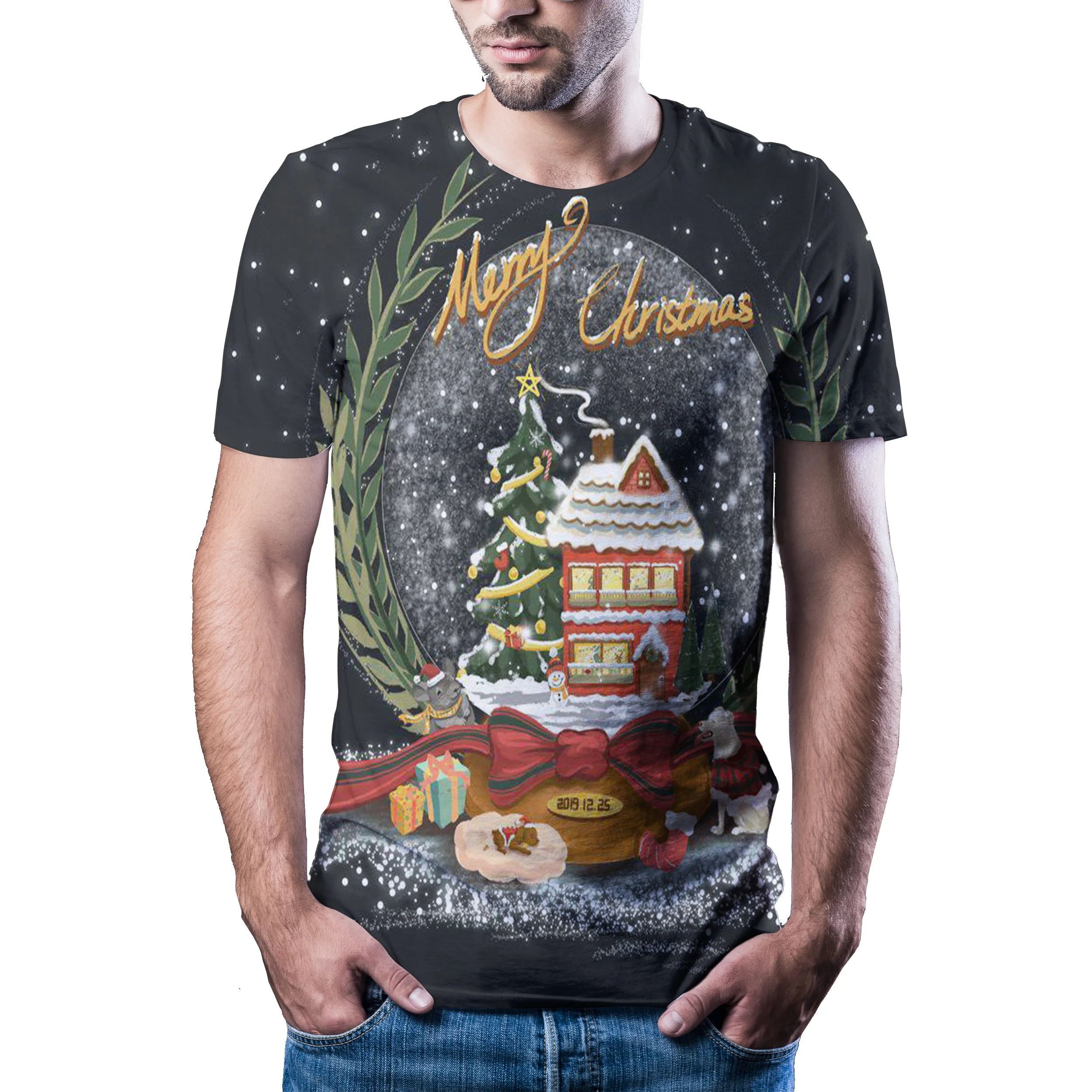 

Новая модная Рождественская футболка в уличном стиле с 3D Цифровым принтом анимационного черепа Топ для отдыха Спортивная Футболка XXS 6XL