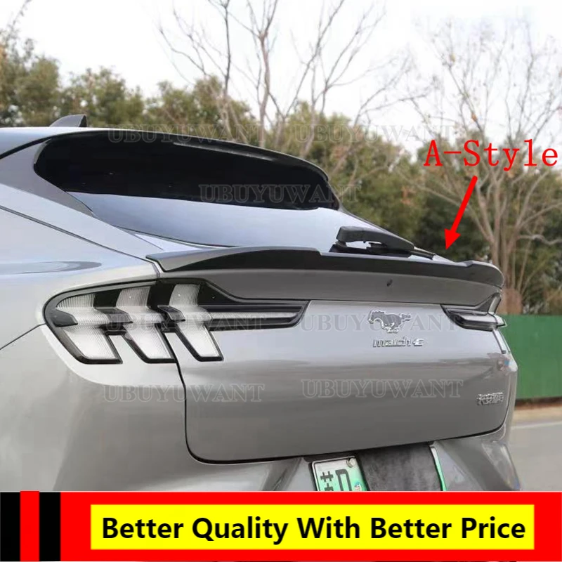 

For NEW Ford Mustang Mach-E 2021+ High Quality ABS Plastic Carbon Fiber Look Rear Spoiler Wing Trunk Lid Cover Car Styling