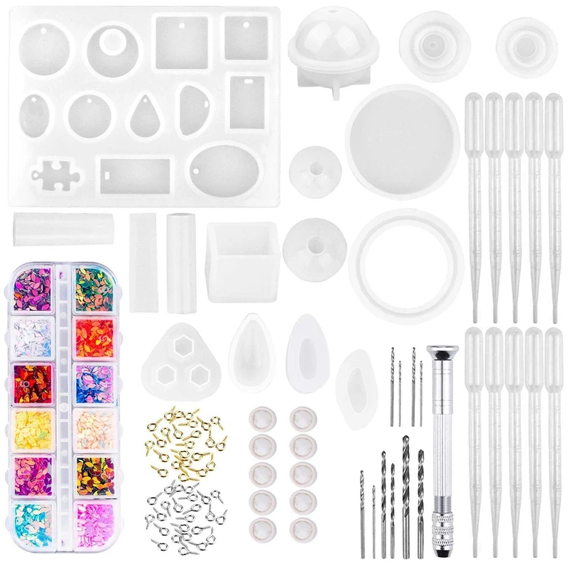 

Resin Molds, 149 Pieces Silicone Resin Casting Molds And Tools Kit For Jewelry Resin Craft Making