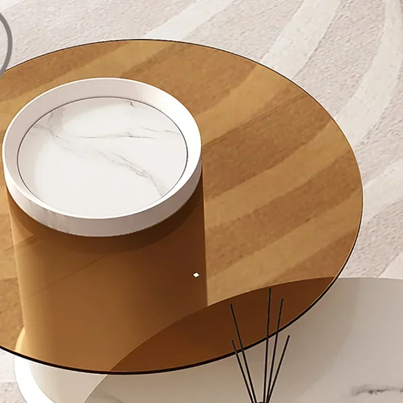 Кофейный столик из белого бокового стекла для комнаты макияж скандинавский