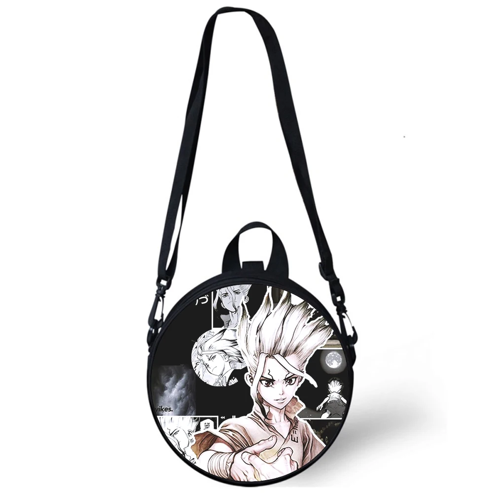 Dr STONE anime Child kindergarten Bag 3D Print Crossbody Shoulder Bags For School Women Mini Round Bagpacks Rugtas Bag