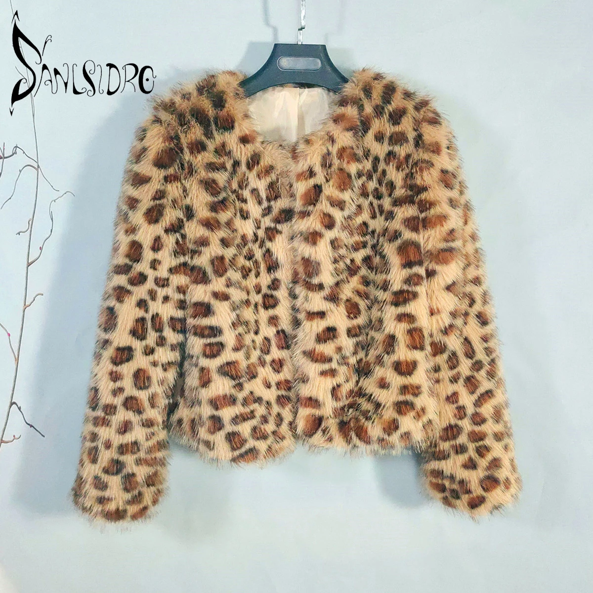 women  Faux Fur coat  jacket  fur coat women  winter coats women  jacks dames Leopard print Casual  Faux Leather  fur coat woman