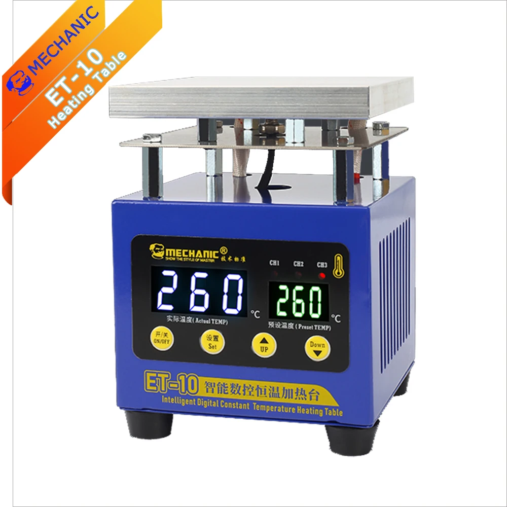 Heating Table MECHANIC ET-10 Heated Table Double Digital Display Heater Plate Constant Temperature Heat Iron For Cell Phone