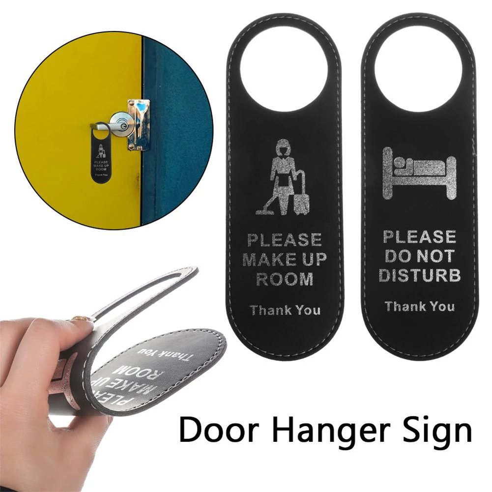 

Do Not Disturb Door Sign Leather Hanging Sign Shop Pendant Cleaning Double-sided Door Tags For Club Cafe Hotel
