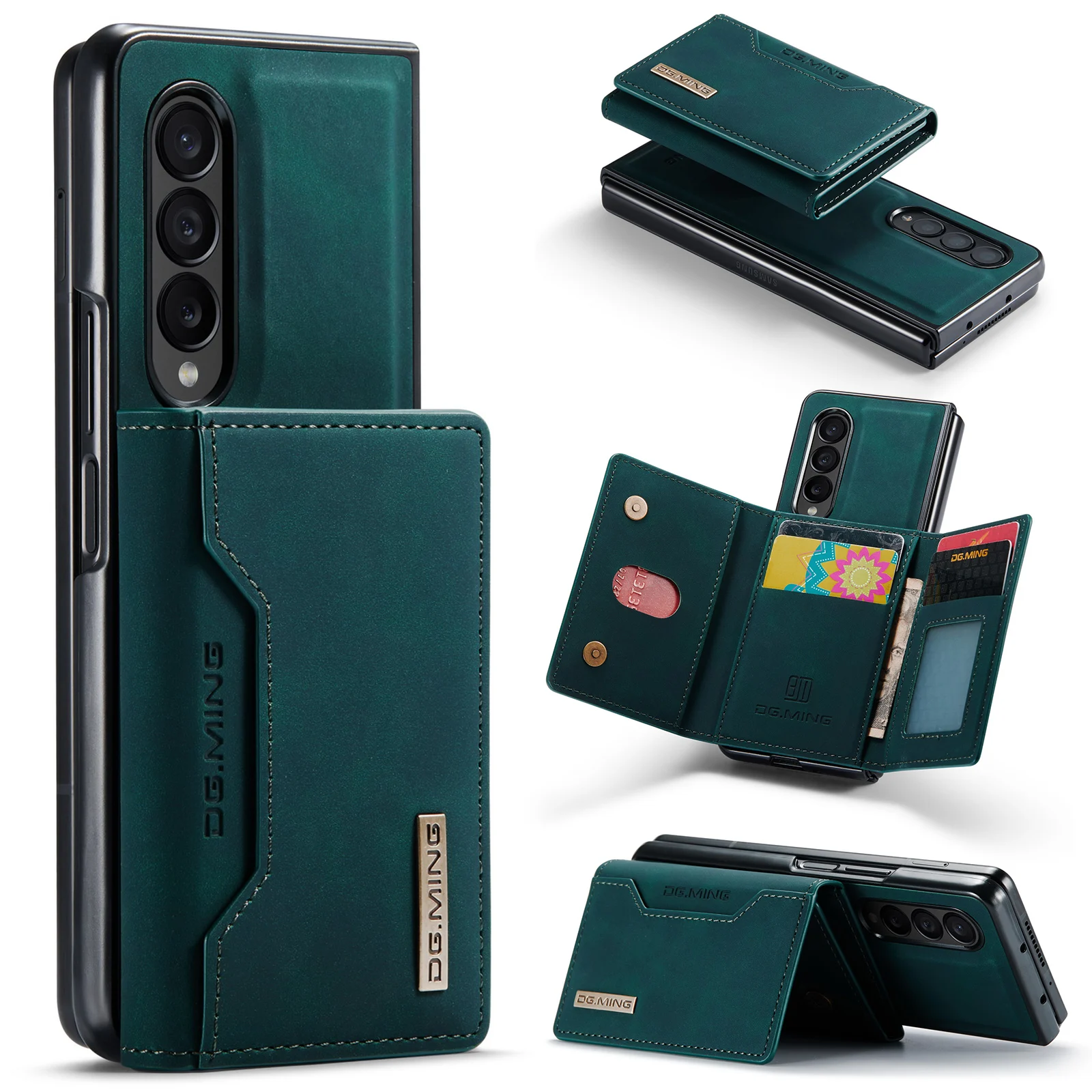 2 в 1 кожаный чехол-бумажник для Samsung Z Fold3/Z Fold4/Z Fold5