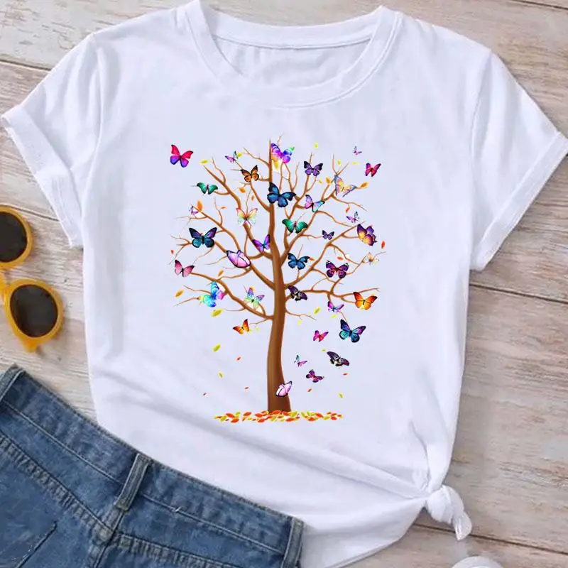 

Fashion Clothes Summer Spring Flower 90s Tee Ladies Cartoon Clothing Short Sleeve Graphic T Shirt YQ0945