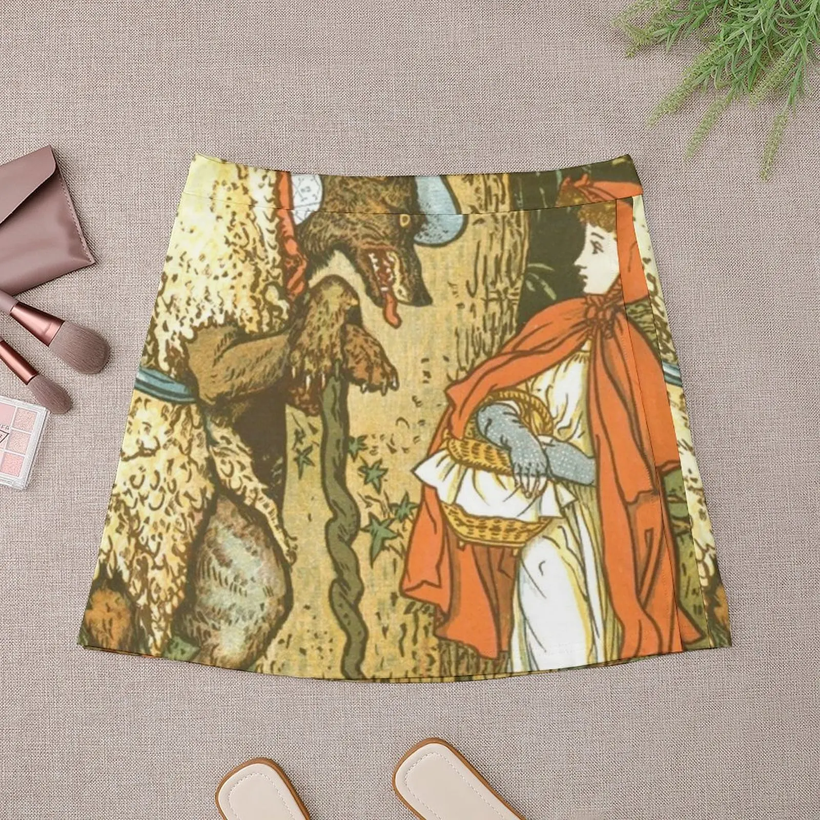 Винтажная мини-юбка с изображением Красной Шапочки (1915) корейская летняя одежда