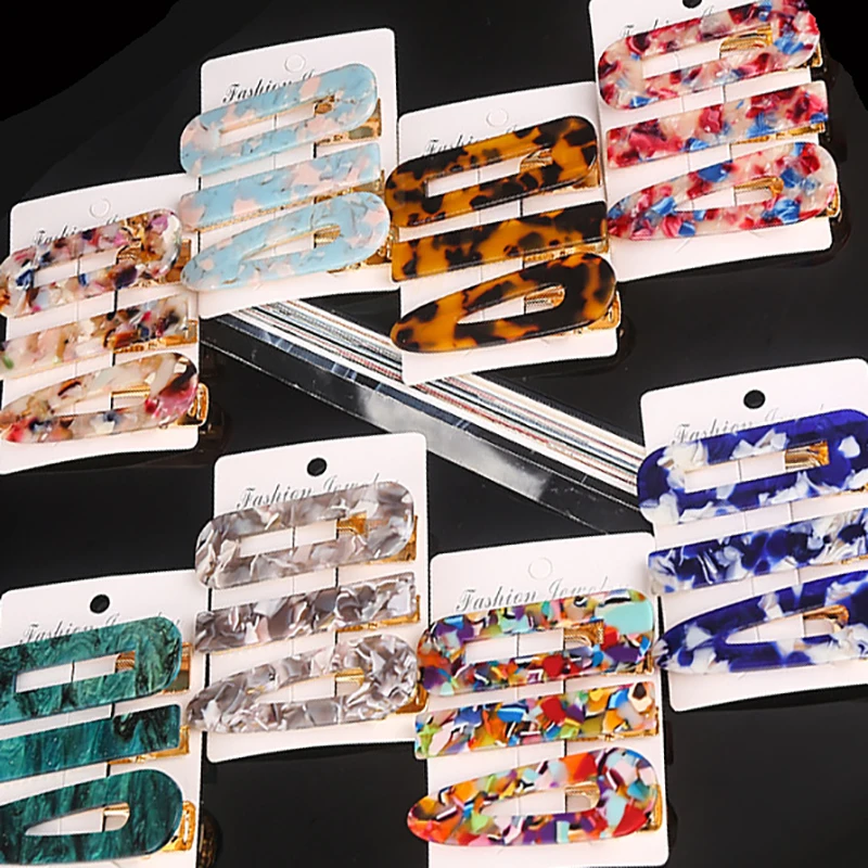 

3 шт./компл. акриловые геометрические заколки для волос леопардовые милые заколки BB клипсы модные Инструменты для укладки заколки для волос ...