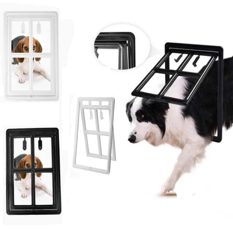 

For Free Dog Plastic Security Window Pet Flap L Access Screen Lockable Tunnel Proof Door Mosquito Fence Pet Gates