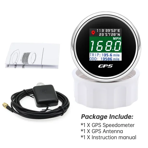 Новинка 52 мм Цифровой GPS Спидометр с GPS антенной для лодки автомобиля моторной яхты TFT экран Водонепроницаемый одометр индикатор скорости поездки 9-32 в