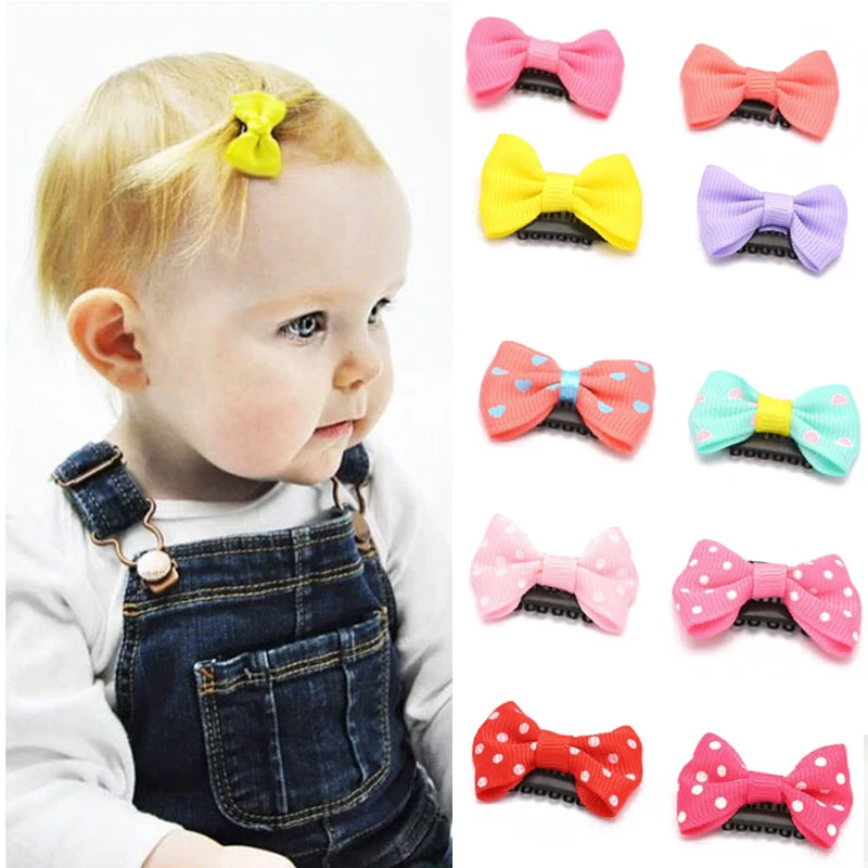 

10pcs/set Baby Girl's Barrettes Bow Ribbon Hair Bow Clips Hair Clip Hairpins Kids Hair Butterfly Decor Headwear Accessories