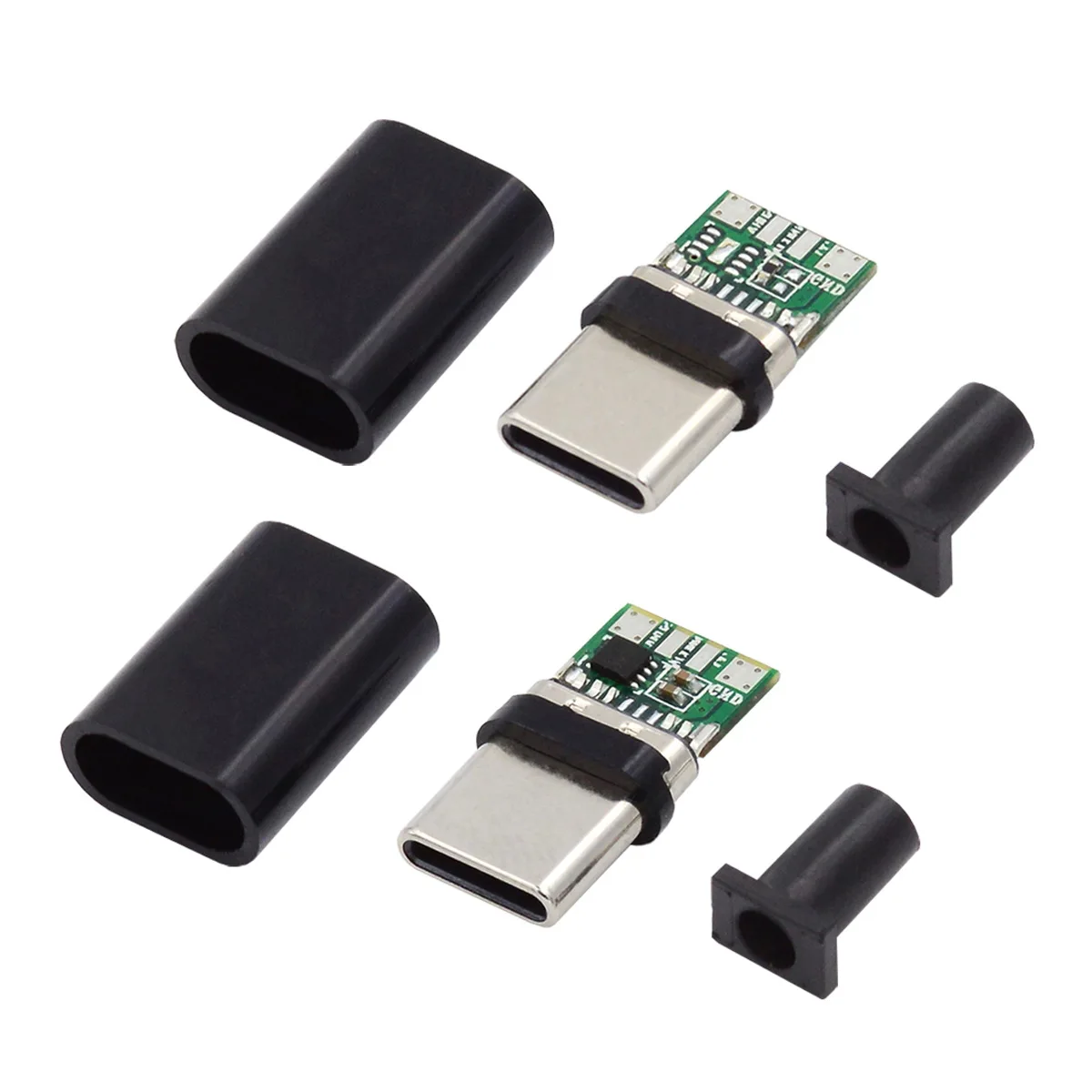 

2 комплекта/лот DIY OEM с крышкой корпуса 24-контактный разъем USB Type C USB-C мужская модель 100 Вт PD USB2.0 данные