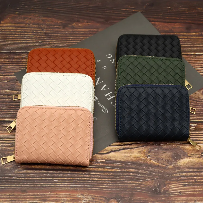New Fashion Braided Pattern Multi-function Organ Bag Large Capacity Multi-card Clip Credit Card Sleeve