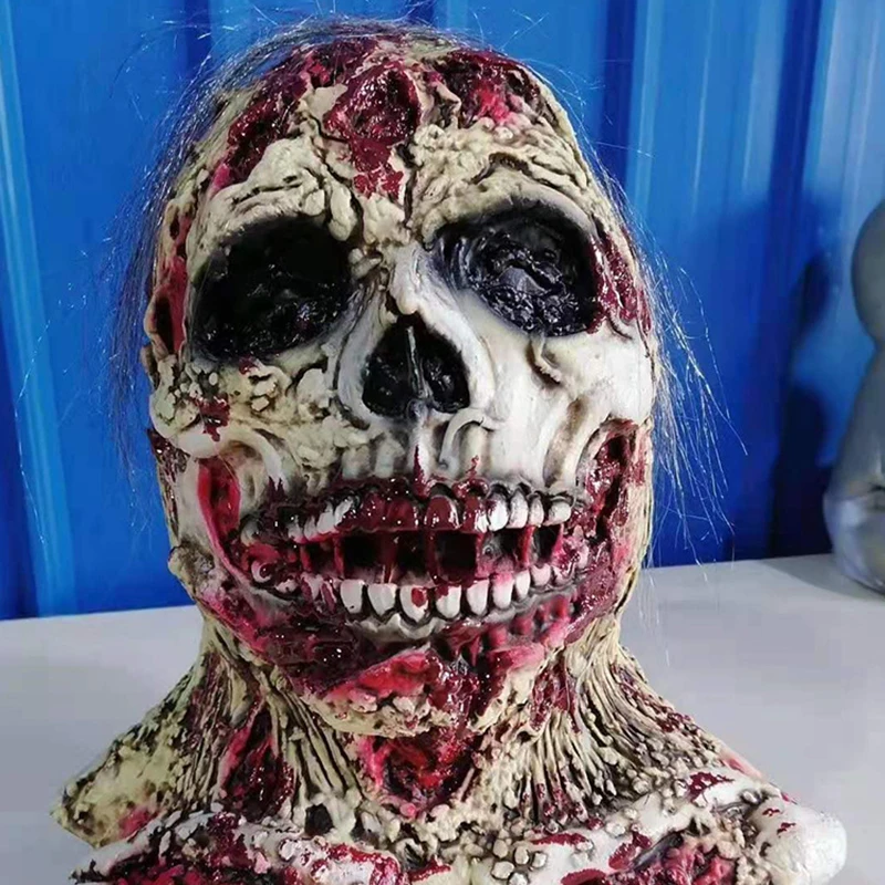 

Halloween Decoration Zombie Headgear Bloody Face Mask Haunted House Escape Room Tricky Props Trick or Treat Halloween Toys