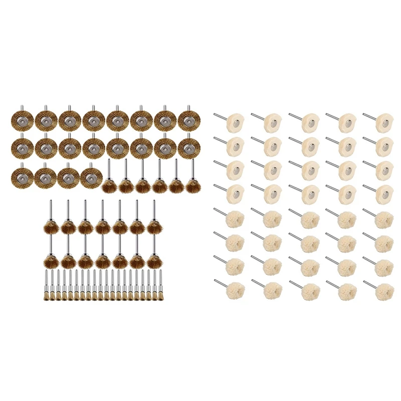 

60 шт., Набор щеток из стальной проволоки и 40 полировальных щеток