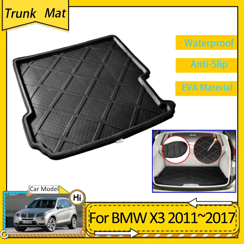 Коврики для багажника автомобиля BMW X3 F25 2011 ~ 2017 2012 2016 аксессуары задний багажник