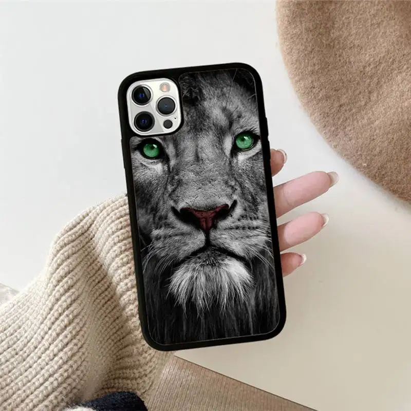 lions animal Phone Case Silicone PC+TPU Case For iPhone 14 11 12 13 Pro Max 8 7 6 Plus X XR Hard Fundas