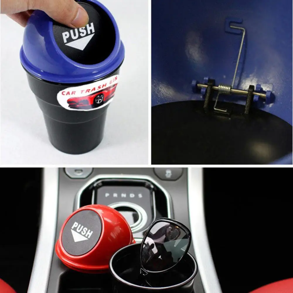 

Mini Multi-functional Car Vehicles Trash Bin Rubbish Garbage Can Storage Box