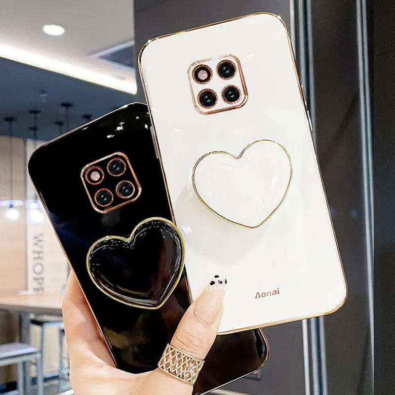 

For Huawei Mate 20 pro Case Luxury Heart Holder Phone Case for Huawei Mate 20 Pro 20x 10 30 Lite Camera Protection Case Mate20