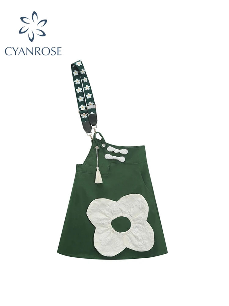 

Women Overall Dress 2022 Summer Chic Floral Cute Vintage Suspender Sundress Casual Fashion Korean Sleeveless Strap Short Dresses