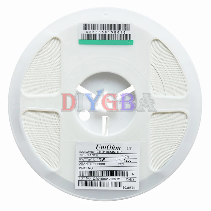 5000 шт. 1206 резистор SMD 1/2 Вт 0 1 10 100 150 220 Ом 1K 330 K 10K 2 0R 1R 10R 100R 150R 220R 330R ~ м