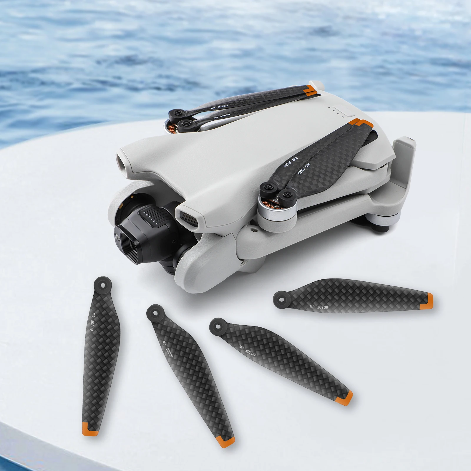 

Sunnylife для DJI Mini 3 Пропеллер из углеродного волокна легкие с низким уровнем шума спиральные лезвия для DJI Mini3 -G