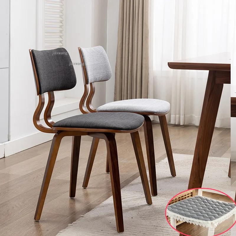 

Nordic Wood Small Apartment Dining Chairs Dormitory Designer Back Chair Modern Minimalist Living Room Stool Furniture WW50