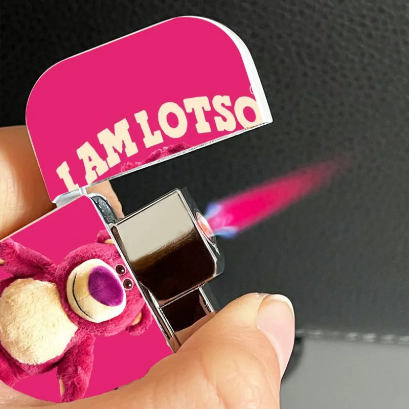 

Lotso's new personality inflatable lighter cute cartoon pink flame creative windproof cigarette lighter gift for boyfriend
