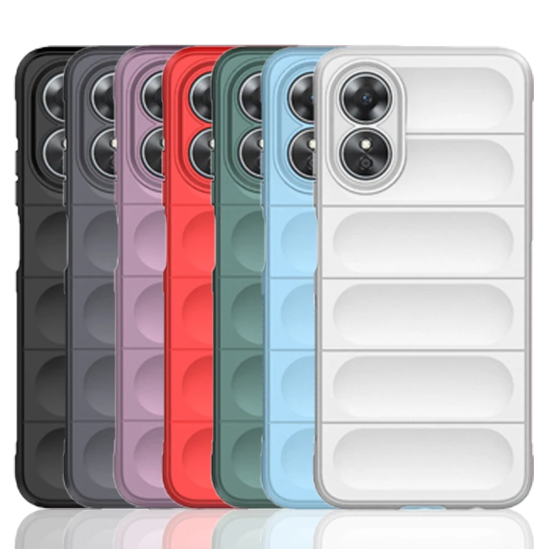 

For OPPO A17 Case Silicone Luxury TPU Protector Rubber Anti-drop Case For OPPO A17 Cover For OPPO A17 Case