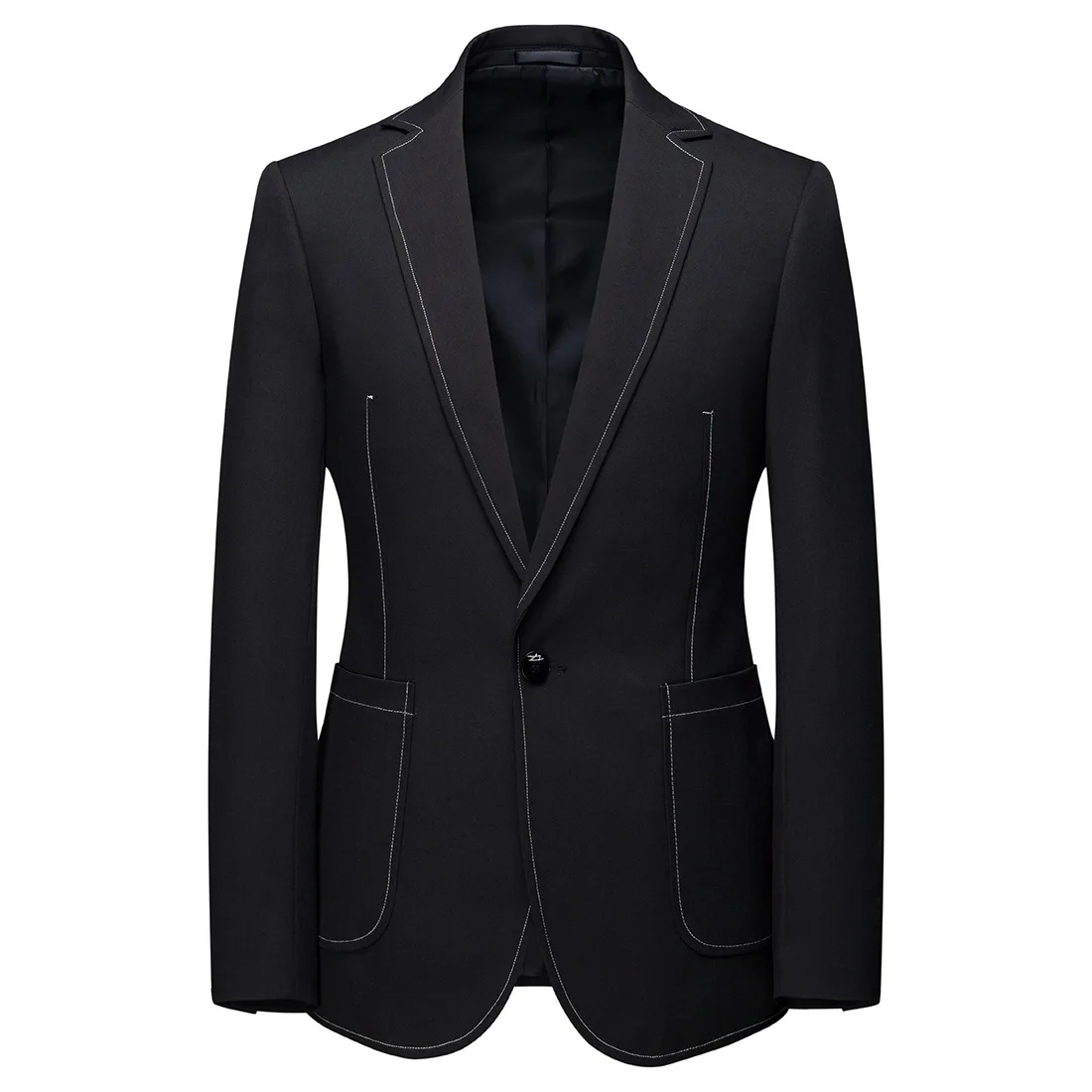 

2022 Men Blazer New Casual Suit Tops Groom Groomsmen Wedding One Button Suit Jacket Slim Plain Notched Lapel Men's Blazer Coat