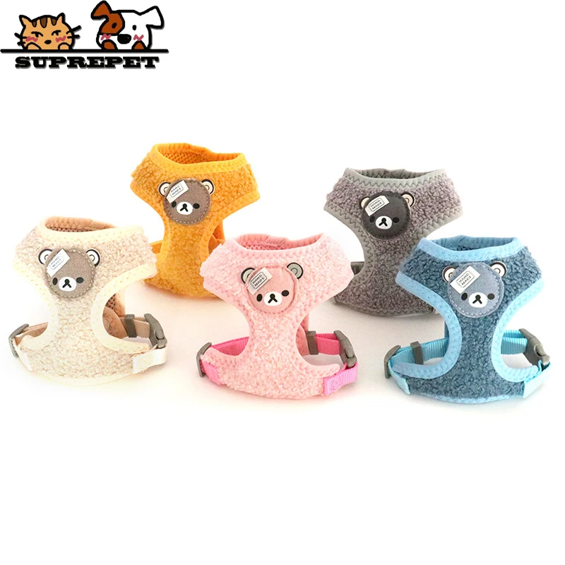 

Полиэстер, пряжка с медведем Suprepet для щенков, милые собаки, теплый флисовый ошейник, удобный с арендой, аксессуары для домашних животных, поставщик на открытом воздухе