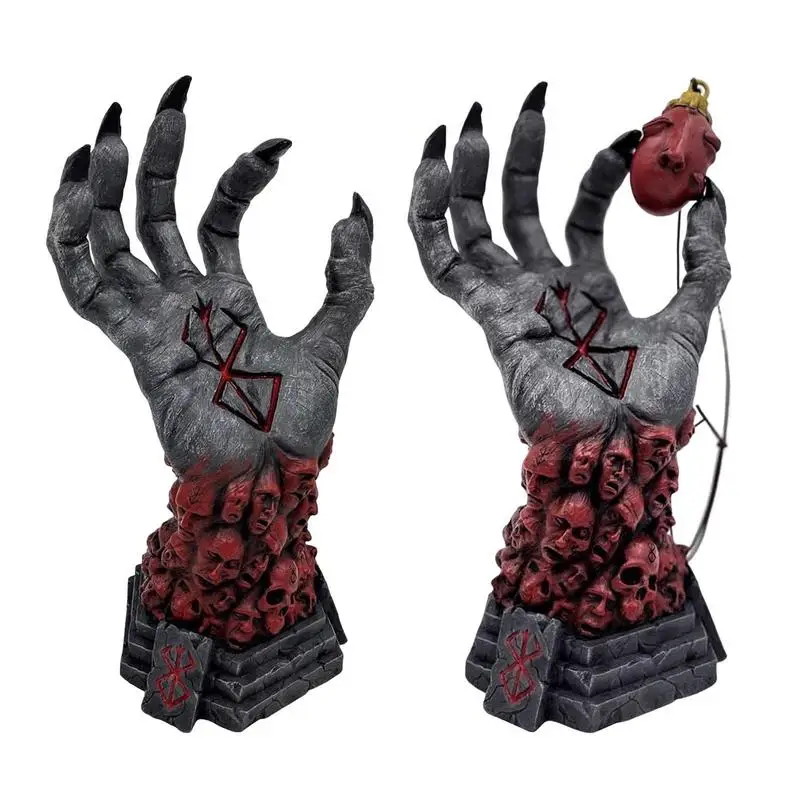 

Mad God Hand Grim Reaper Devil's Right Hand Of Skull Rune Sculpture Resin Horror Figure Craft Halloween Ornament