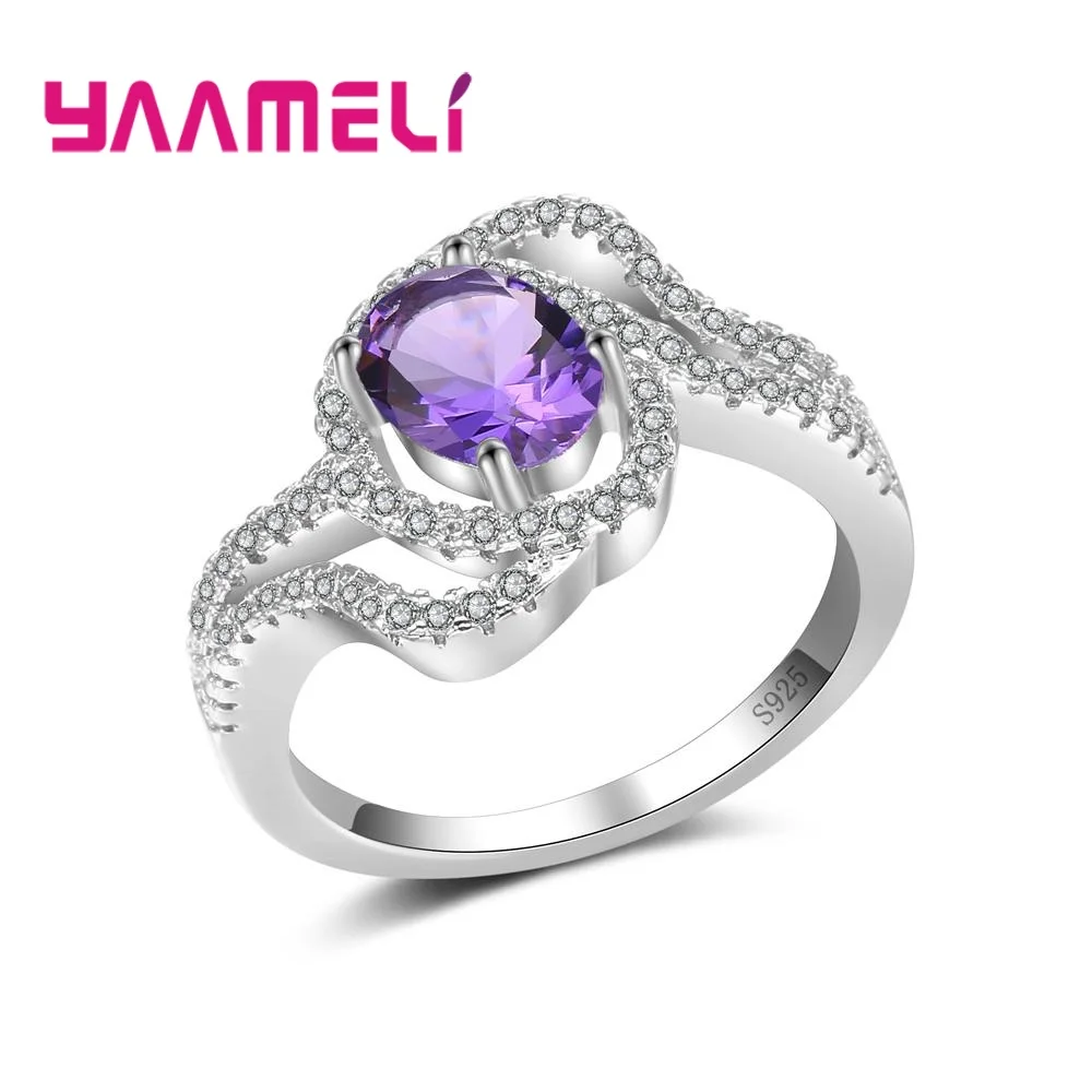 Большой простой стиль на пальцы модное свадебное кольцо из серебра 925 пробы с