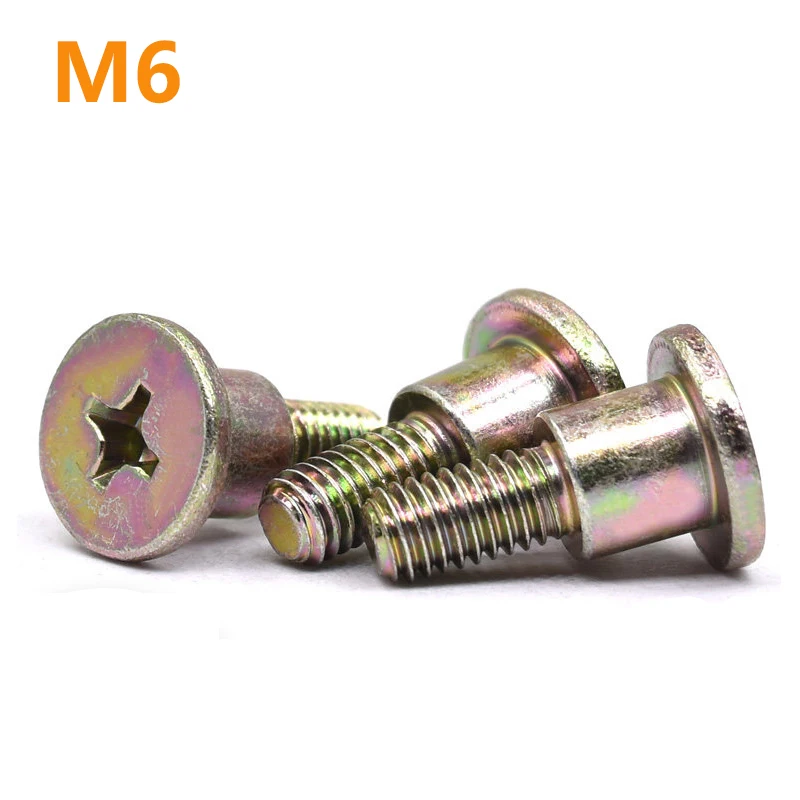 

5/10Pcs M6 Cross High Order Hand Screw Round Head Half Tooth Flat Tail Screws Color Zinc Plating