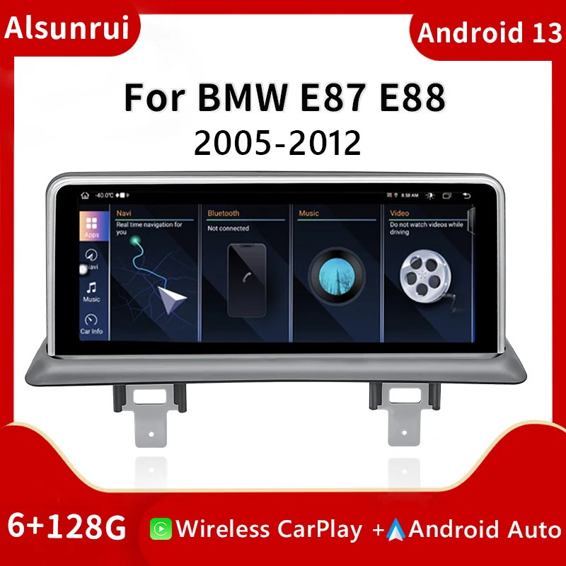 Автомобильное радио Carplay Android 13 для BMW 1 серии 120i E81 E82 E87 E88 CCC CIC экран мультимедийный