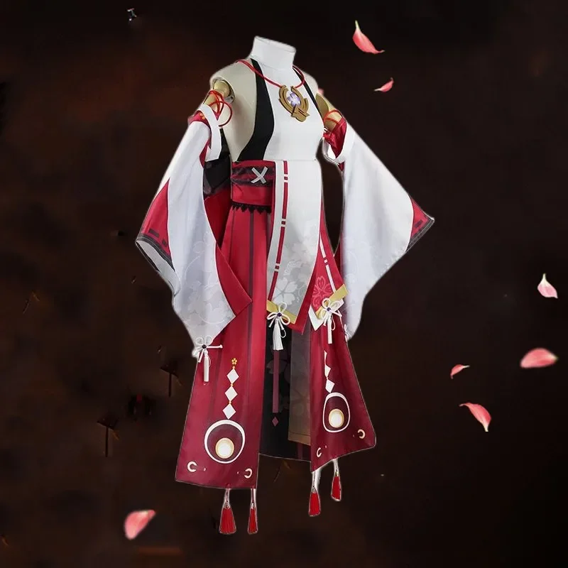 Genshin Impact Косплей Yae Miko Guuji Костюм с головным убором полный комплект для Хэллоуина