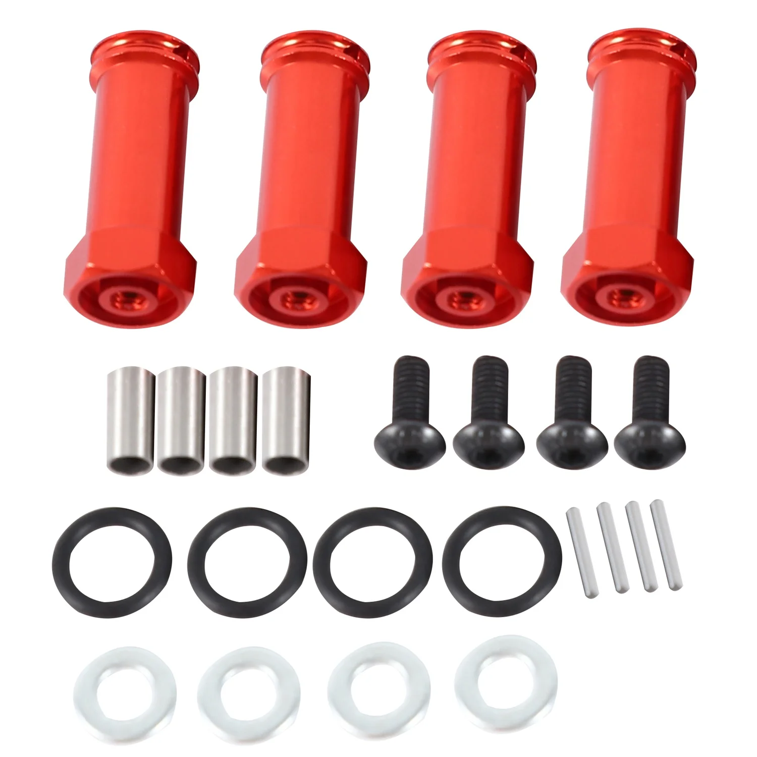

12Mm Aluminum Wheel Hex Adapters Long 29Mm Extension RC Car Conversion Parts for 1/12 Wltoys 12428 12423 Red