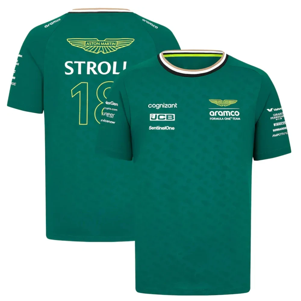 Горячие футболки Aston Martin 2024 F1 Team Spanish Racing Driver Fernando Alonso 14 And Stroll 18 горячая распродажа