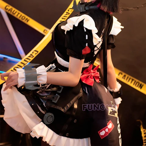 Парик для косплея Game Zenless Zone Zero Ellen Joe, шпильки для волос, хвост, Виктория, уборка, юбка служанки, серьги, пояс, цепочка, платье акулы