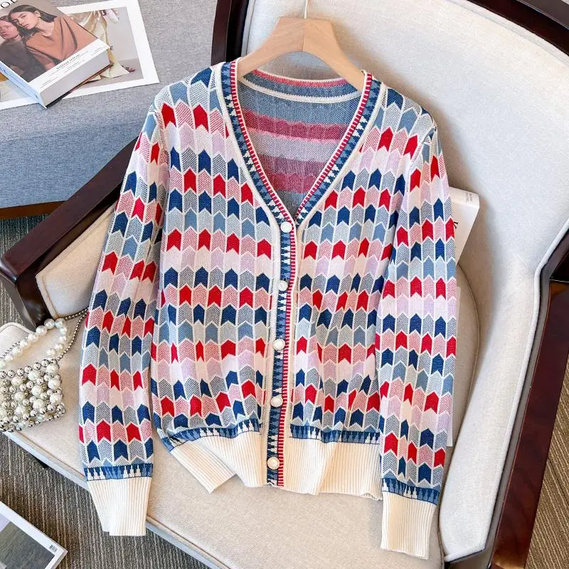 

Женский кардиган оверсайз с V-образным вырезом, свободного кроя